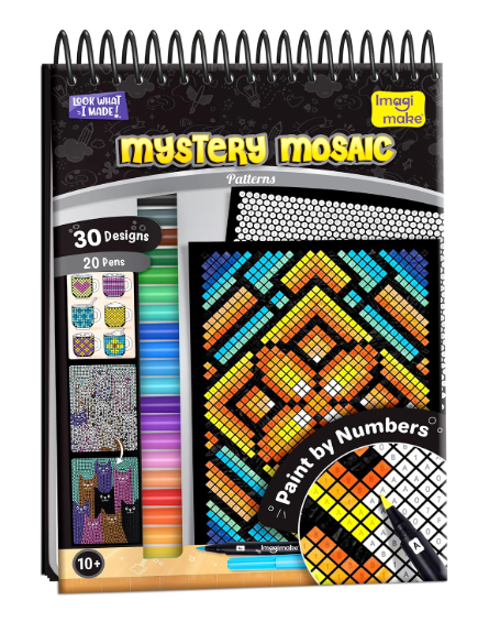 Imagimake Mystery Mosaic Patterns - Paint by Numbers Kit | Age 10+